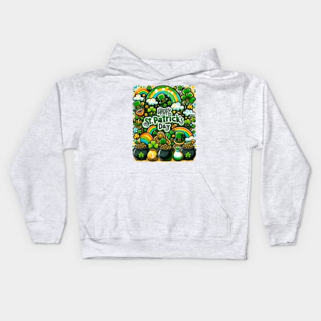 Leprechaun's Treasure Festive Design Kids Hoodie by vk09design